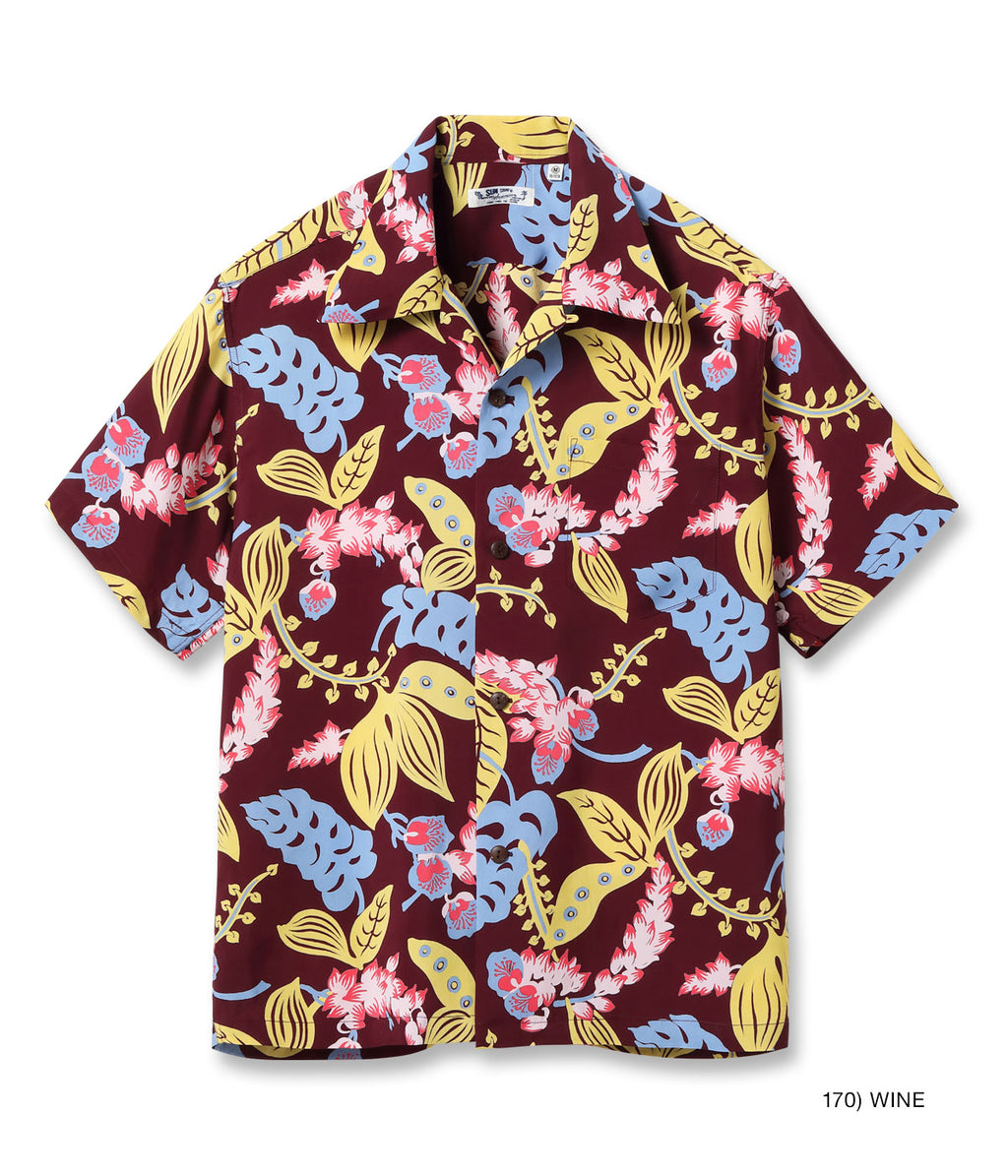 RAYON HAWAIIAN SHIRT “SHELL GINGER” - WINE