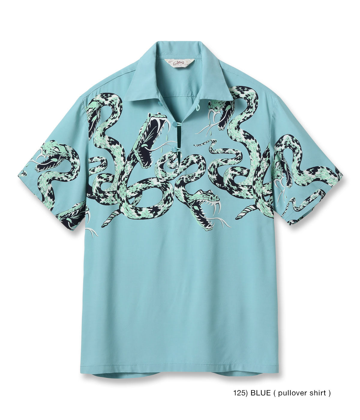 HIGH DENSITY RAYON PULLOVER SHIRT “RATTLE SNAKE” - BLUE