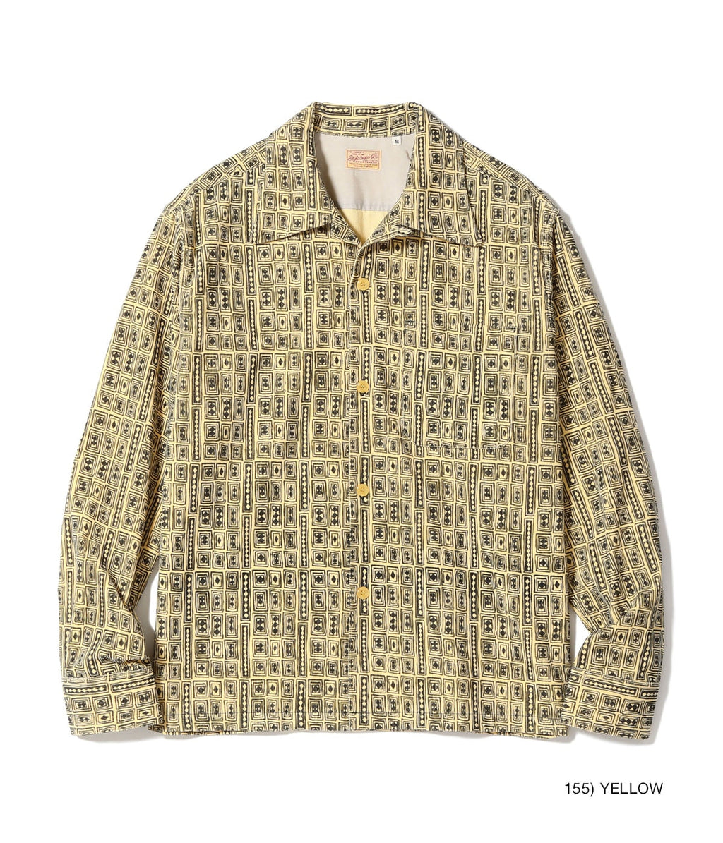 Mid 1950s Style Corduroy Sports Shirt “DIAMOND” - YELLOW