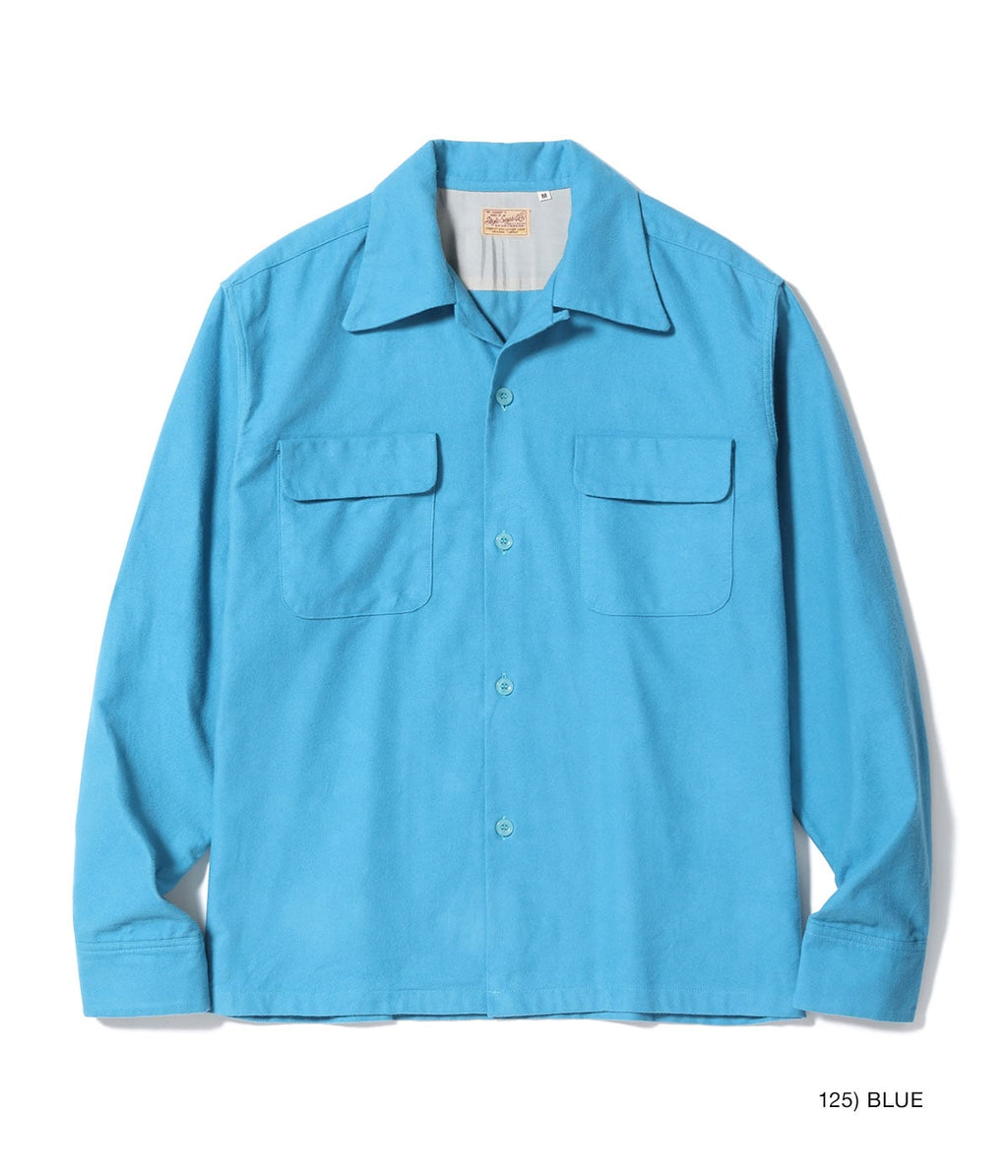 Mid 1950s Style Flannel Sports Shirt “PLAIN” - BLUE