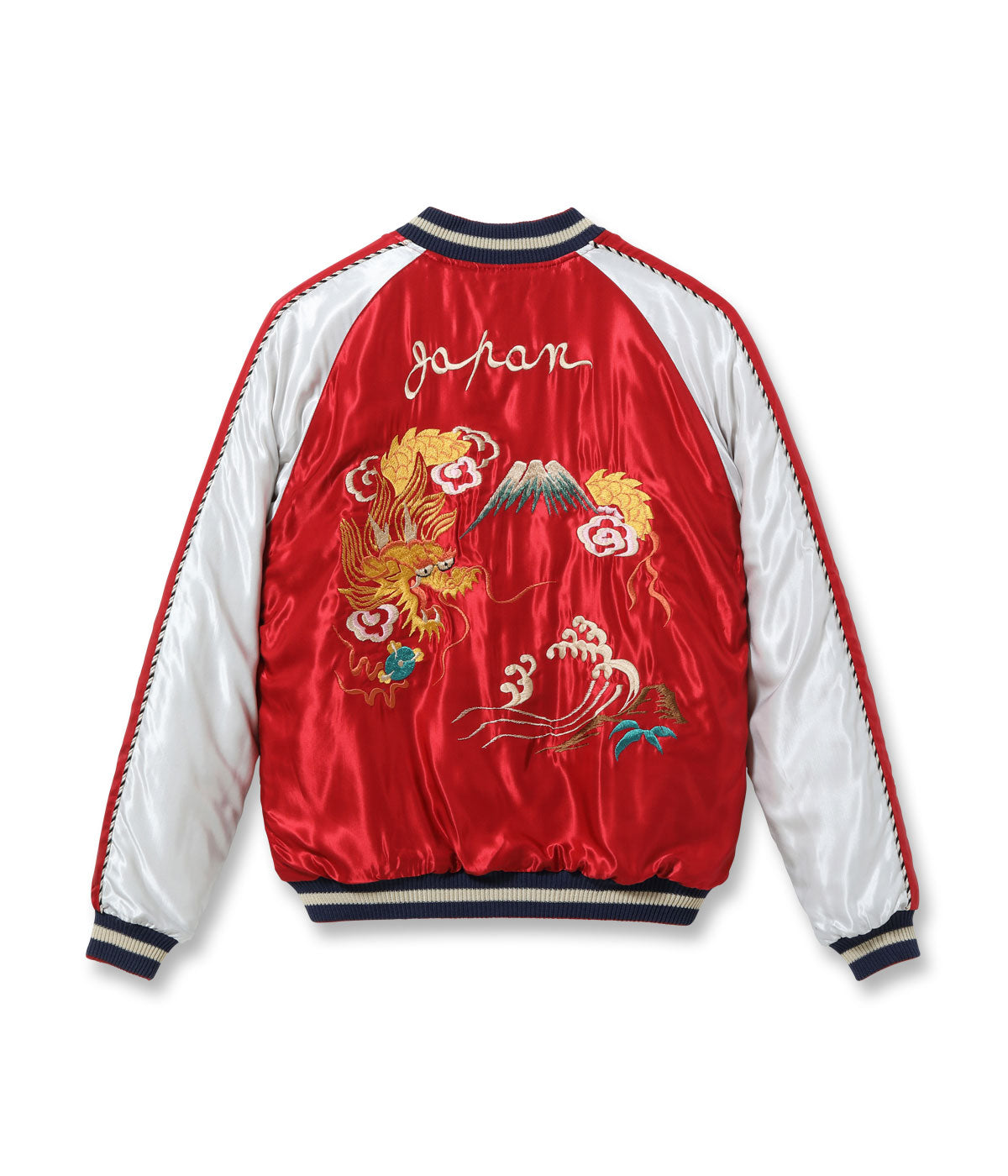 Early 1950s Style Acetate Quilted Souvenir Jacket “JAPAN MAP” × “GOLD DRAGON”