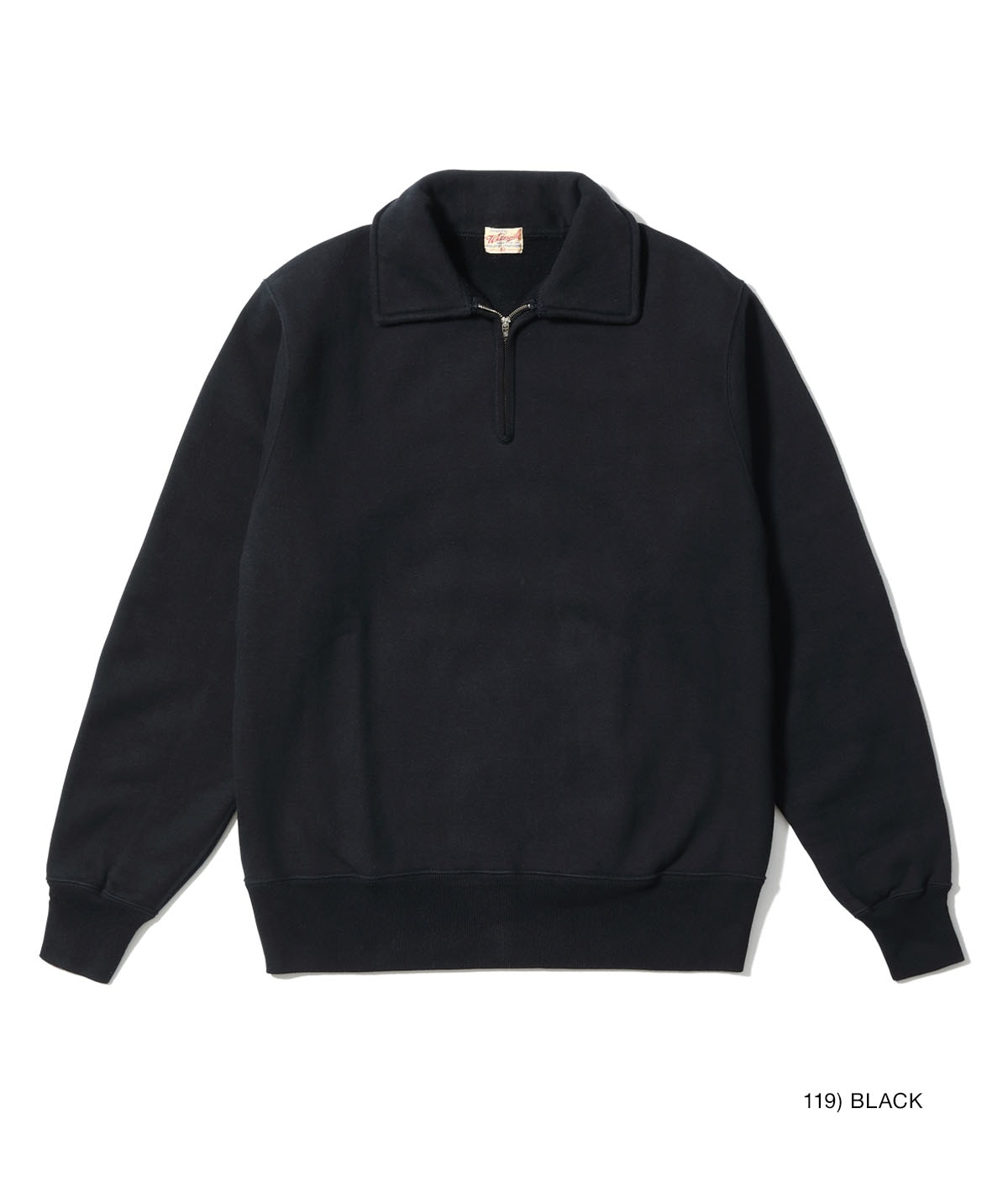 HALF ZIP SWEAT SHIRT - BLACK