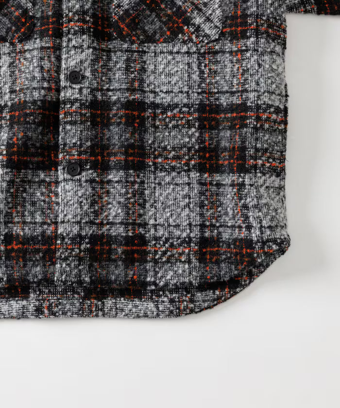 Poly Tweed CPO Check Shirt Jacket