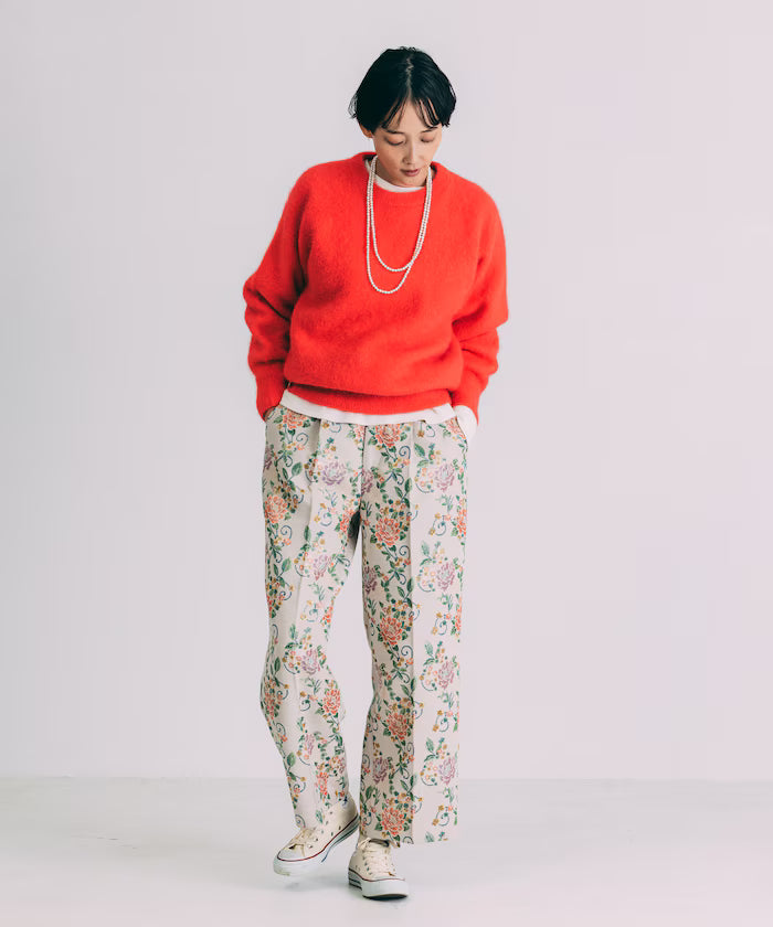 Flower Jacquard Wide Pants