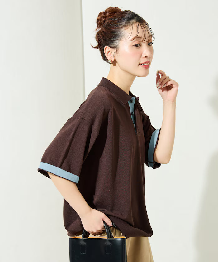 Relax Fit Relax Fit Cool Touch Color Block Knit Polo Shirt [Limited Edition]
