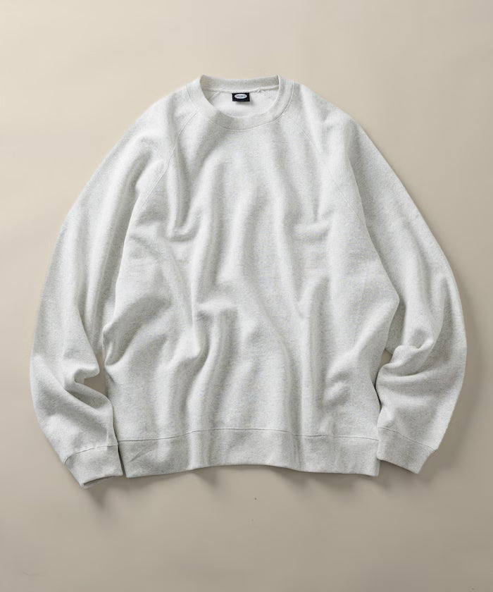 12oz Heavyweight Big Silhouette Raglan Sleeve Crew Neck Sweatshirt 【Limited Edition】 - Ash Gray