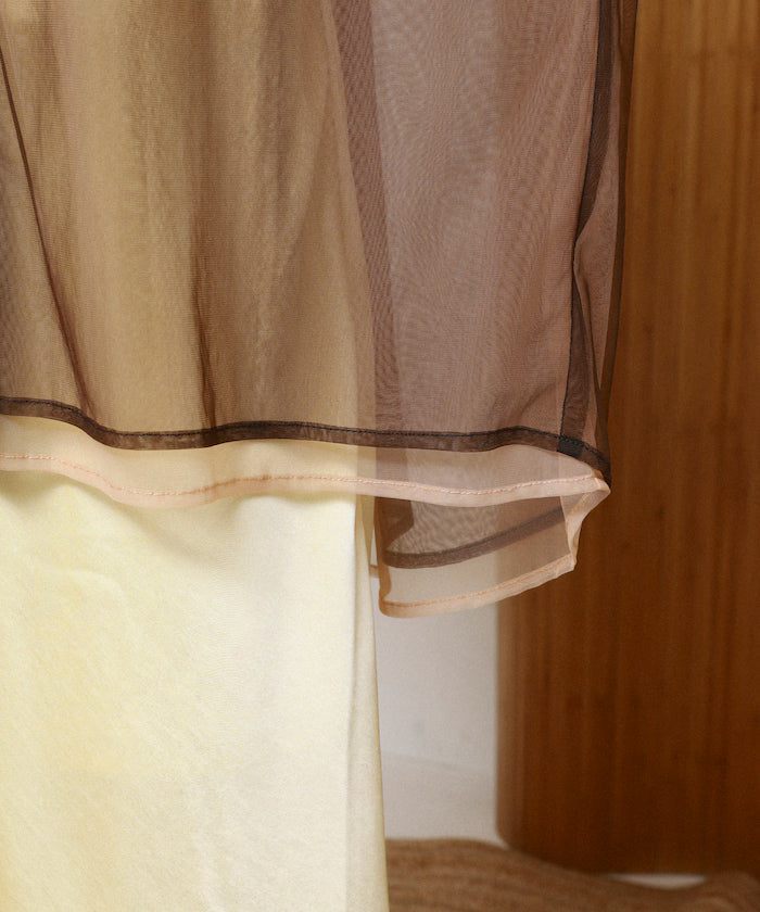 Tulle Layered Bicolor Shirt [Limited Edition]
