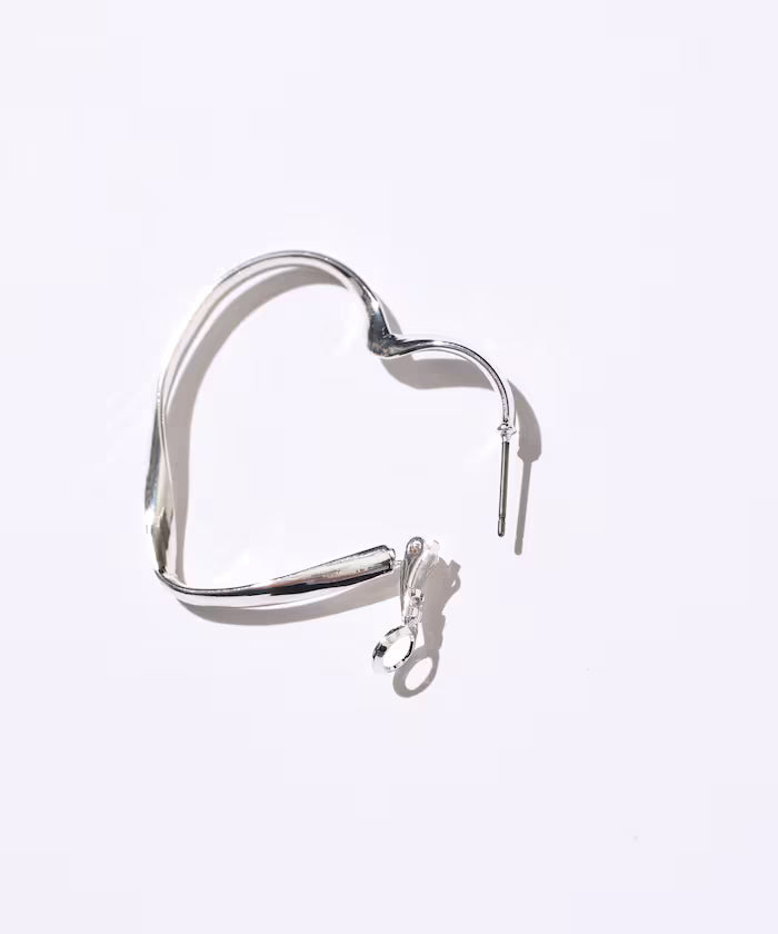Heart Hoop Earrings / For Both Ears