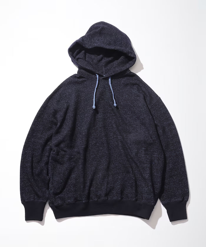 Merino Wool＋Cotton Loop Back Sweat Hoodie - Navy