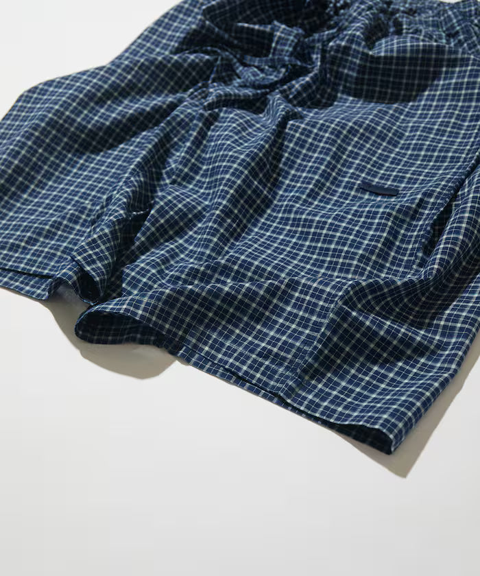 Indigo Madras Check Cropped Easy Pant