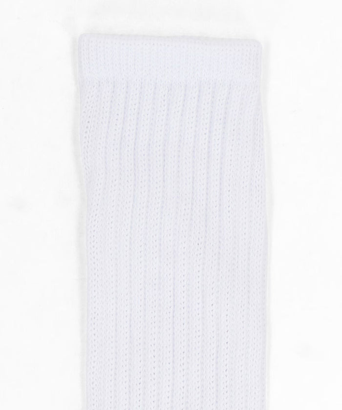 Sinker Plain White Crew Socks (25.0-27.0cm)