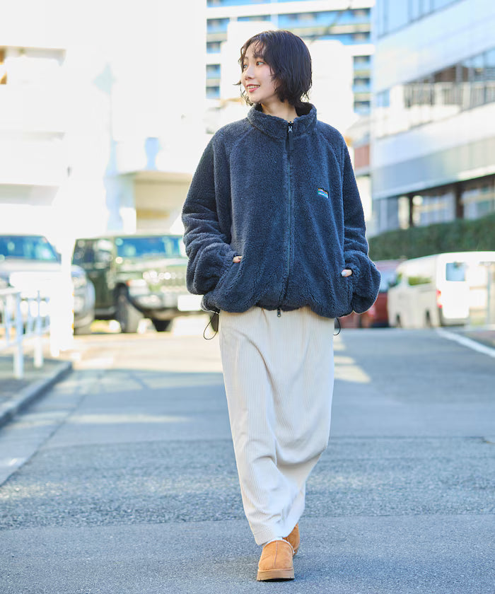Relaxed Fit Nylon Fleece Reversible Stand Blouson [Limited Edition]