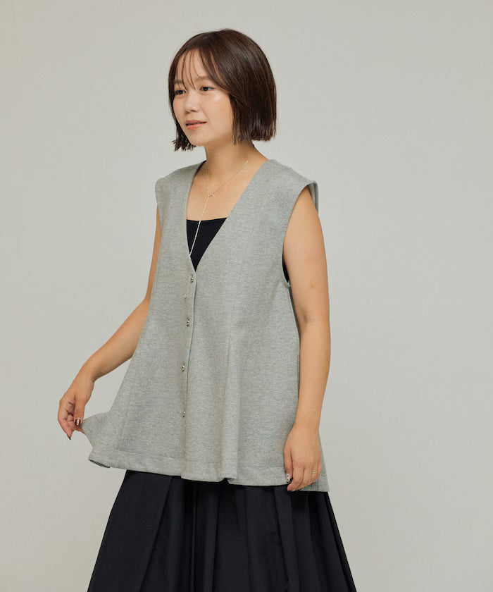 Cardboard Peplum V-Neck Vest