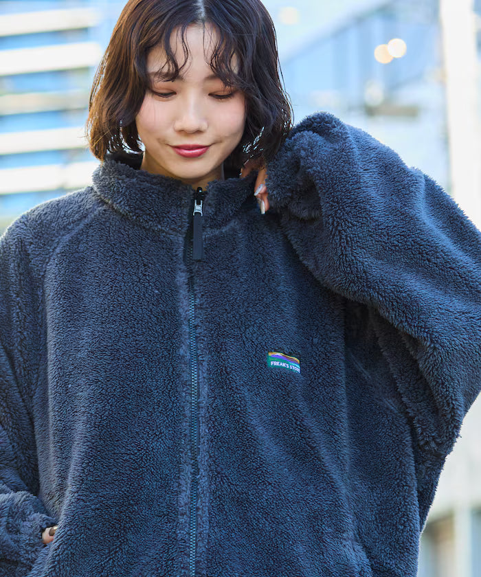 Relaxed Fit Nylon Fleece Reversible Stand Blouson [Limited Edition]