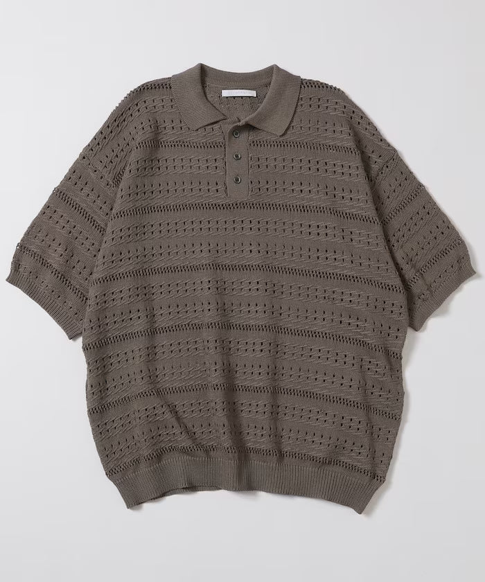 Big Silhouette Short Sleeve Knit Polo Shirt