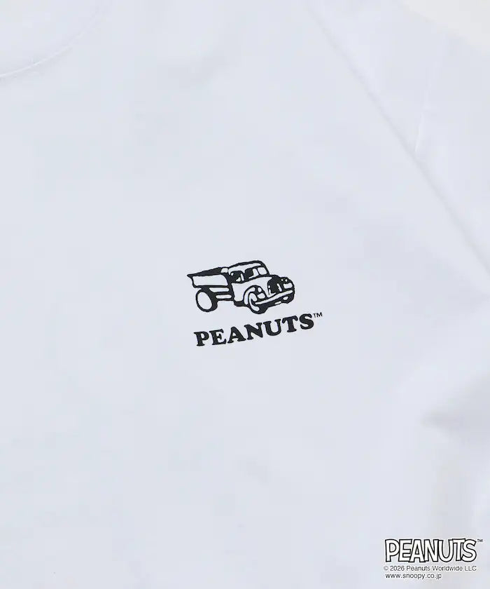 PEANUTS/Peanuts Exclusive Big Silhouette Back Print Crew Neck T-Shirt/HAPPY FUN DAY [Limited Release]