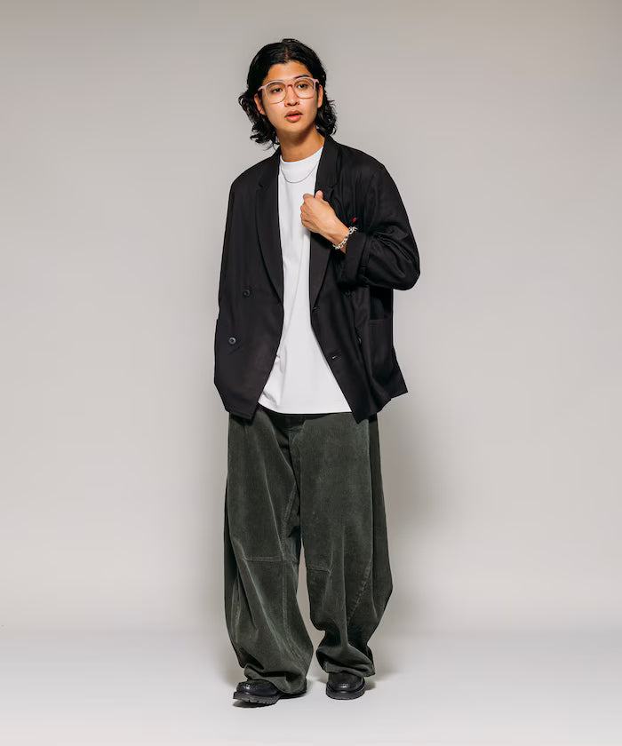 Wide Silhouette One Wash Curve Corduroy Pants
