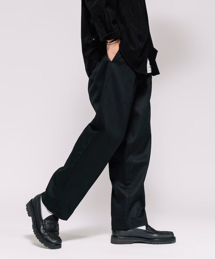 Wide Silhouette Drawstring Chino Pants / Tapered Silhouette Easy Chino Pants