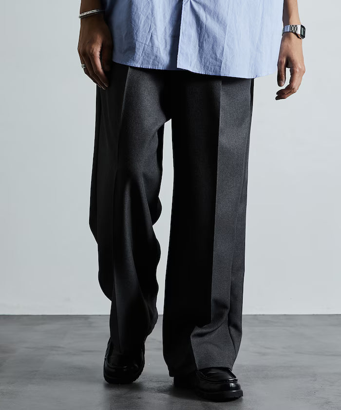 Wide Silhouette Staple Twill Easy Slacks/Wide Slacks [Limited Edition]