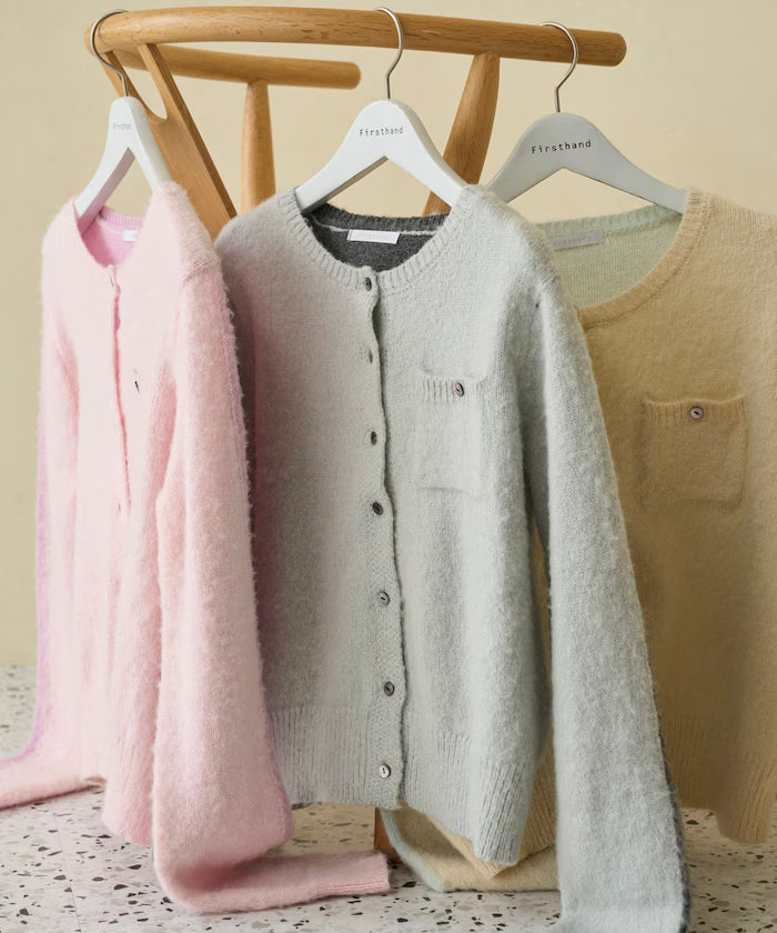 Alpaca Blend Bicolor Knit Cardigan