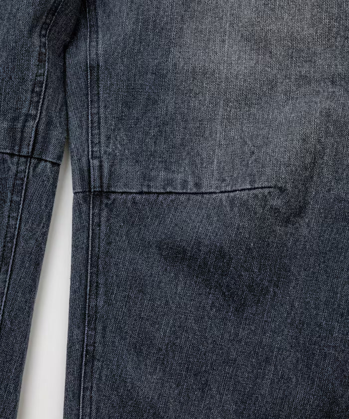 Wide Silhouette Curve Denim Pants One Wash