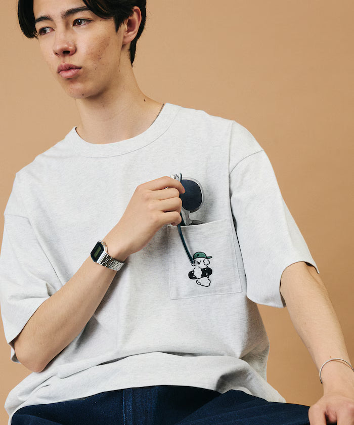 tombonia/Tombonia Back Print Crew Neck Pocket T-Shirt/Skate Boy