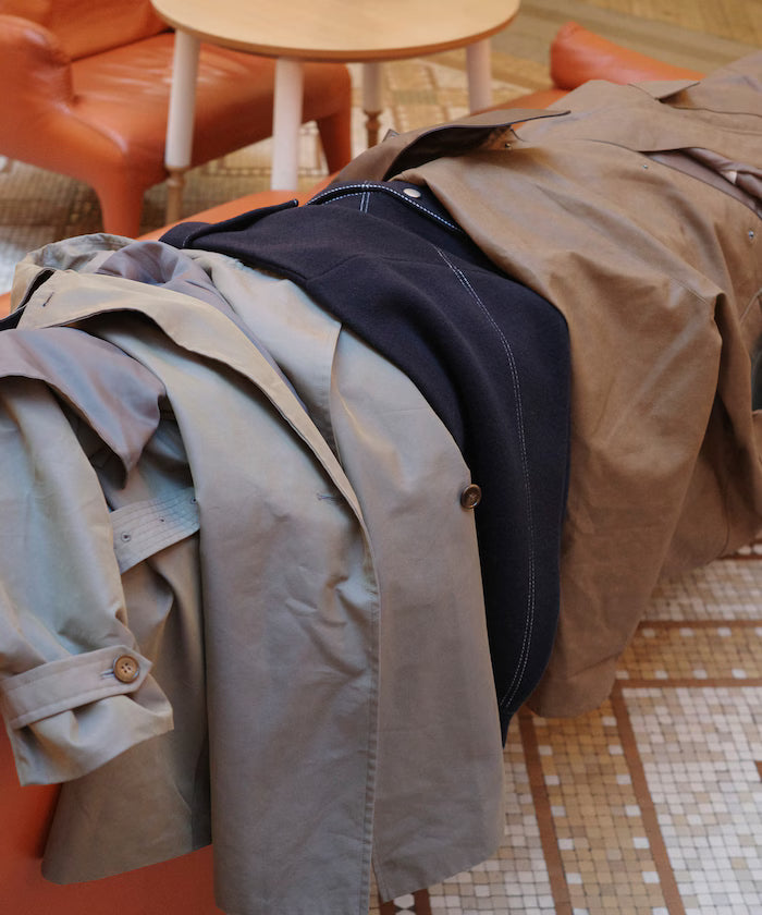 Oversized Wool Blend Knit Coverall / Color Stitch Knit Jacket