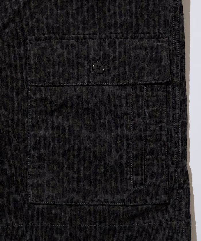 All-over print light corduroy shirt jacket [compatible with set-up]