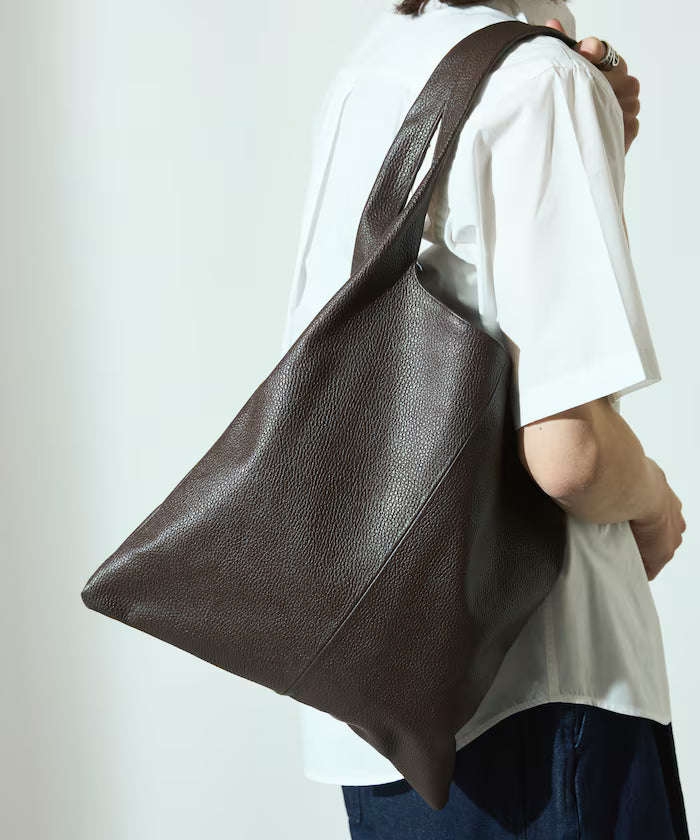 Leather Marche Bag / Leather Marche / Tote Bag / Cowhide / Water-Repellent Leather / A4