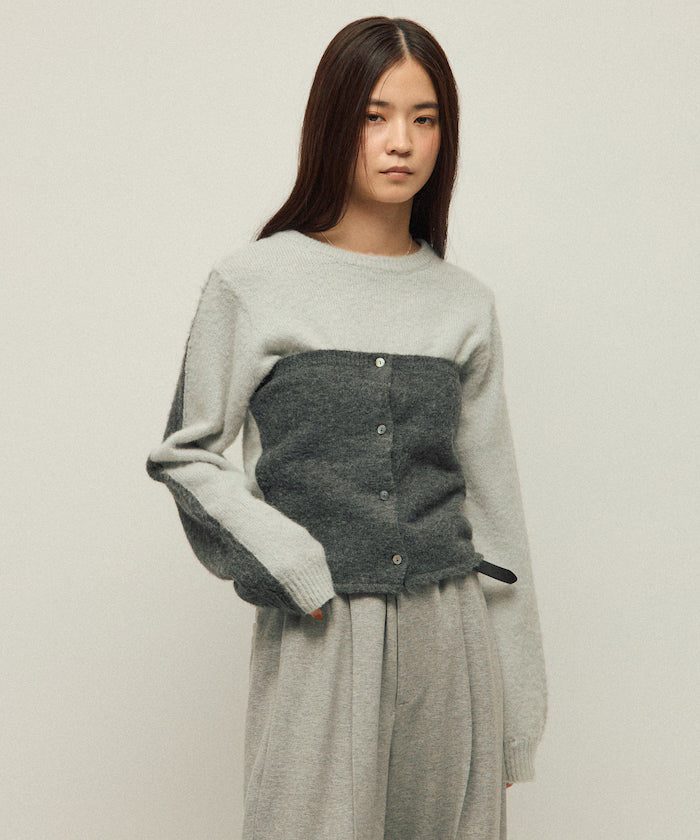 Alpaca Blend Bicolor Knit Vest
