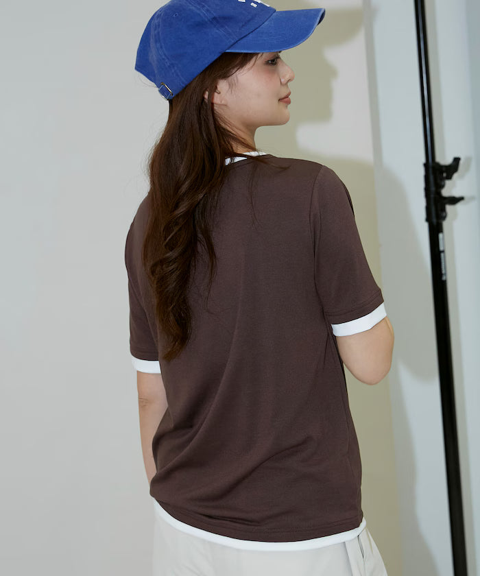 Layered Color Scheme Henley Neck T-Shirt Limited Edition