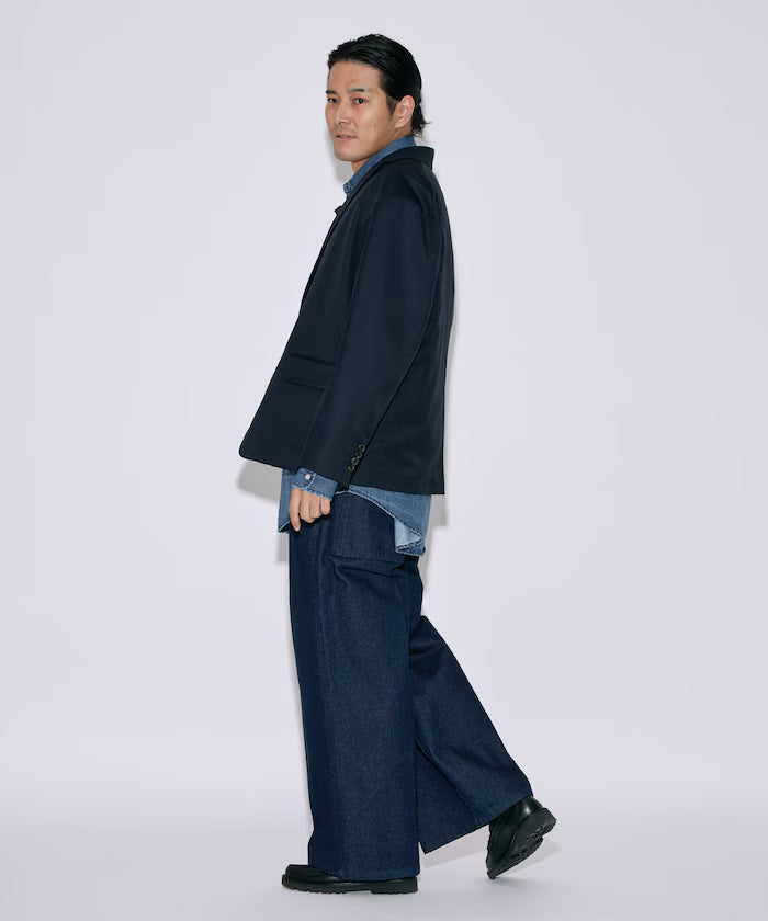 Sleeve-Contrast Tailored Jacket / Relaxed Fit