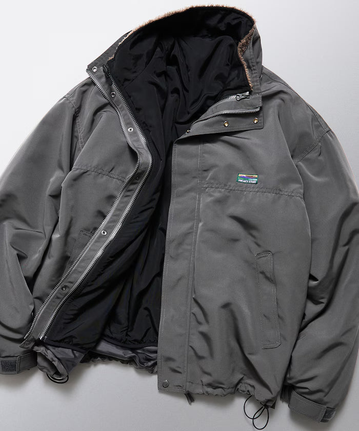 Reversible Liner Set 4way Stand Collar Blouson / Nylon Fleece Liner Set / 2-piece Set [Limited Edition] - Charcoal Gray