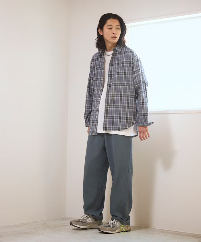 Big Silhouette Ombre Check Shirt / Long Sleeve