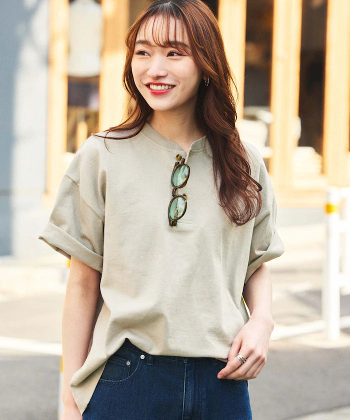 9 oz Heavyweight Big Silhouette Henley Neck T-Shirt/Heavyweight 【Limited Edition】