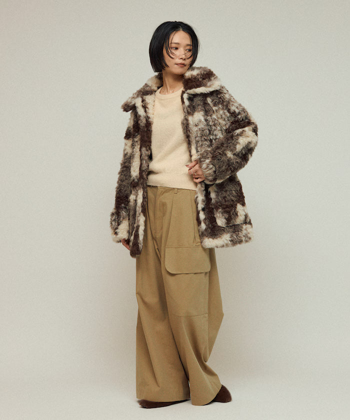 Fake Fur Mid-Length Coat / Fur Coat