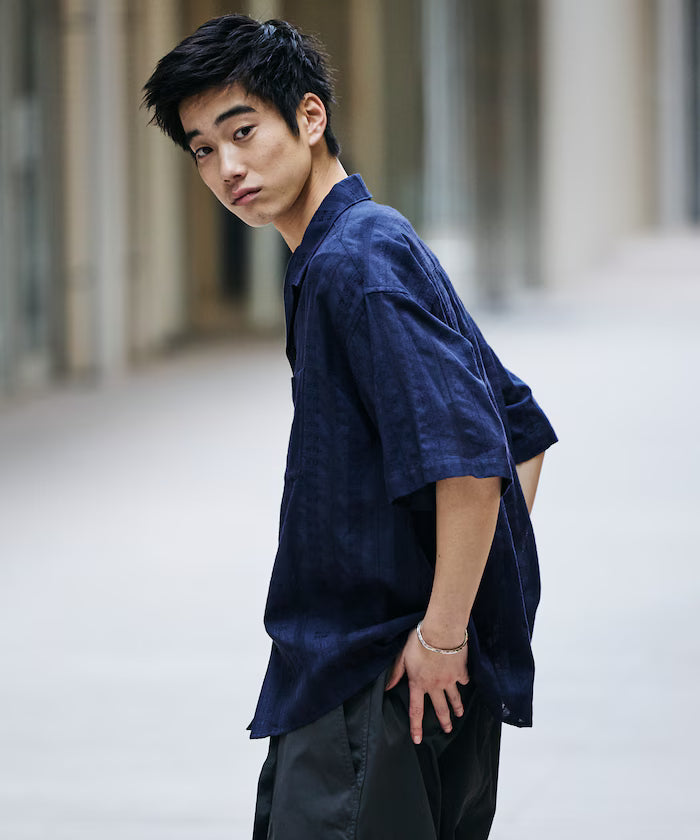 Relaxed Fit Allover Jacquard Open Collar Shirt [Limited Edition]