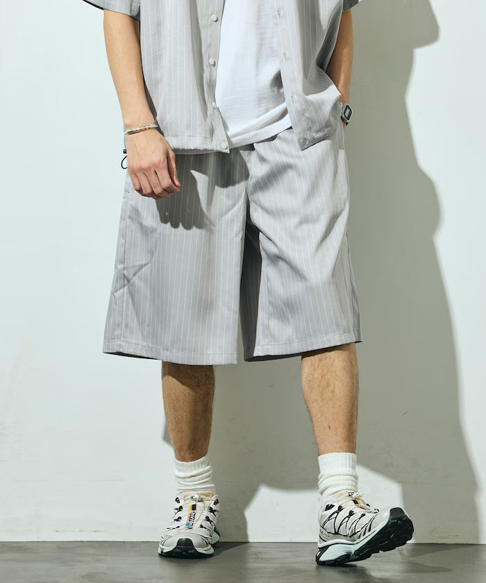 Stripe Easy Wide Shorts / Compatible with Setup
