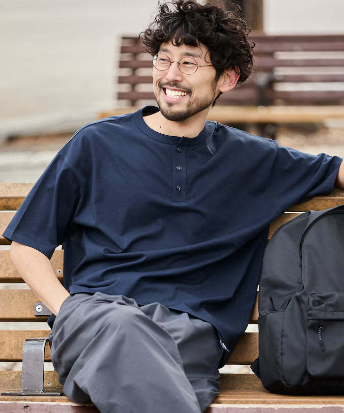 STORATECH/Stratech Lightweight Henley Neck T-Shirt/Antibacterial/Odor Resistant/Antimicrobial/UV Cut/Contact Cooling/Dry Fast 【Limited Edition】