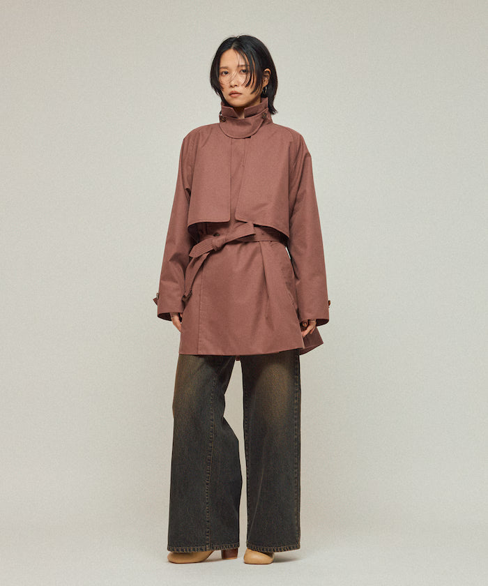 Mid-length T/C Chambray Trench Coat