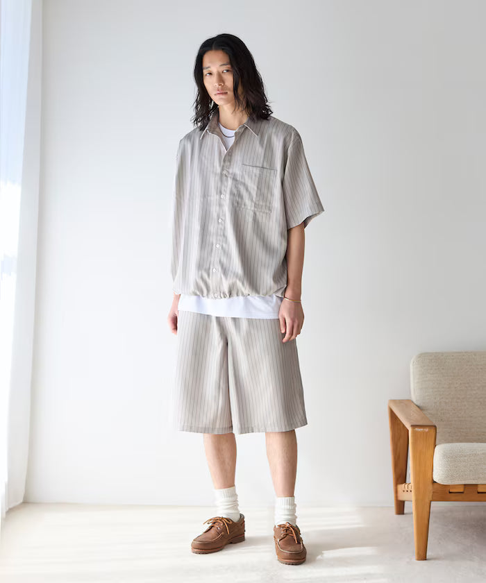 Stripe Easy Wide Shorts / Compatible with Setup