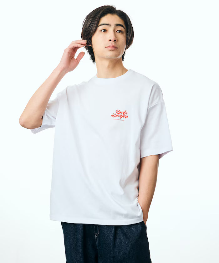 Big Silhouette Back Print Crew Neck T-Shirt / Uncle Burger 【Limited Edition】