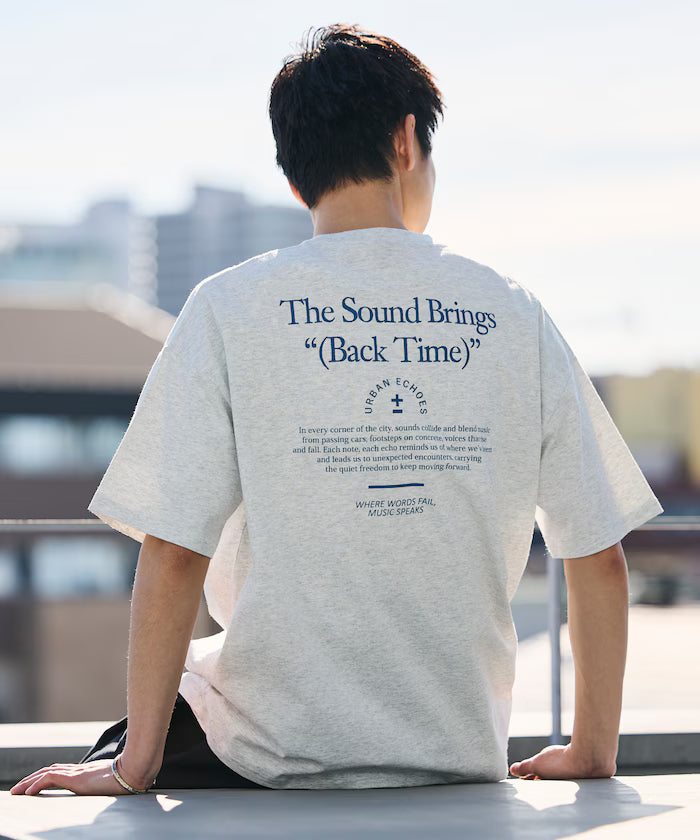 Big Silhouette Back Print Crew Neck T-Shirt / The Sound Brings 【Limited Edition】