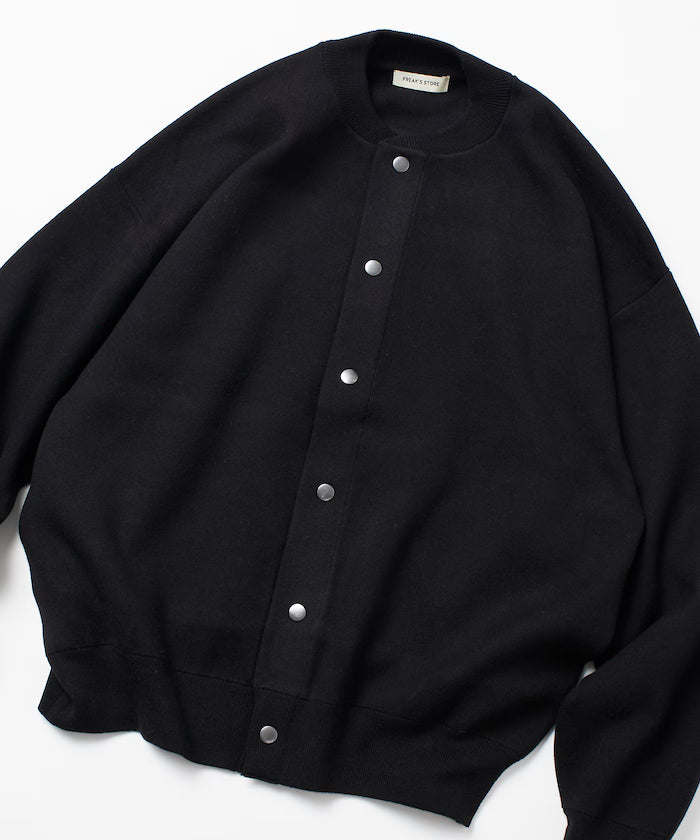 Relax Fit Relax Fit Sweat-like Knit Crew Neck Snap Cardigan [Limited Edition]