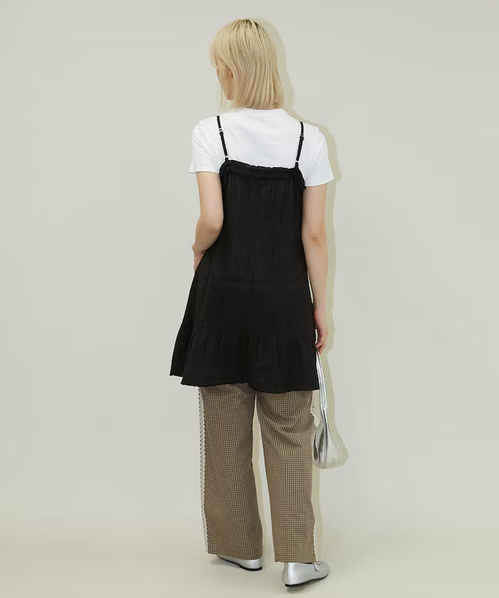 India Cotton Ruffle Tiered Camisole Mini Dress Limited Edition