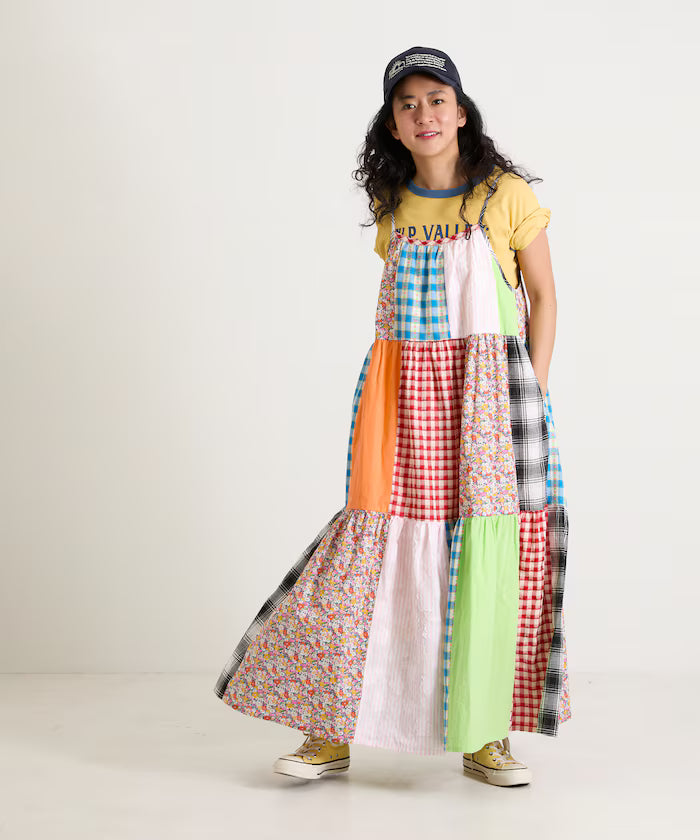 Patchwork Three-Tiered Camisole Dress