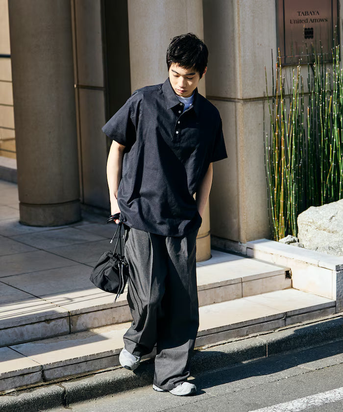 Relax Fit Relax Fit Linen Mix Polo Collar Shirt [Limited Edition]