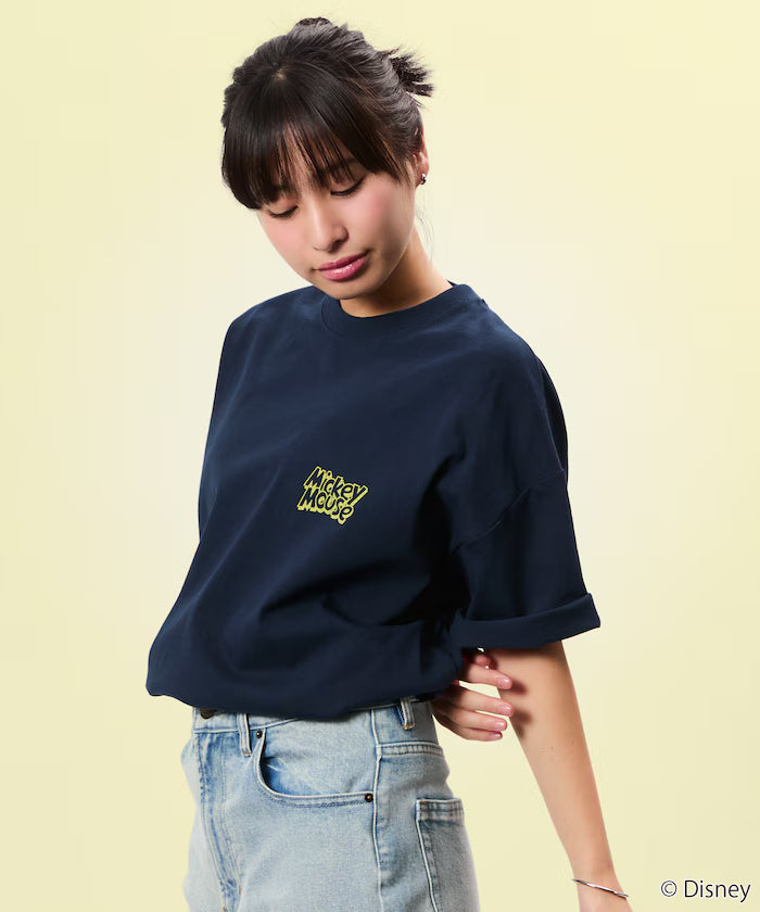 Limited Edition DISNEY Mickey Mouse Monochrome Back Print Crew Neck T-Shirt