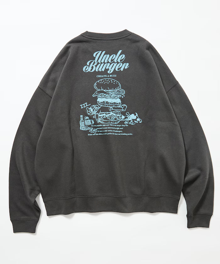 Big Silhouette Back Print Crew Neck Sweat / Uncle Burger [Limited Edition]