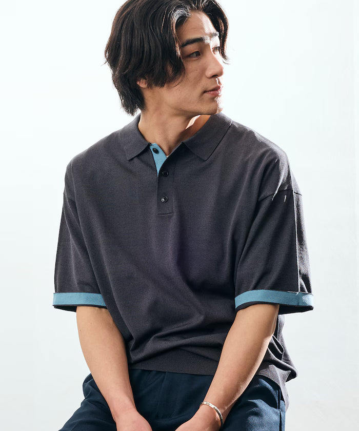 Relax Fit Relax Fit Cool Touch Color Block Knit Polo Shirt [Limited Edition]